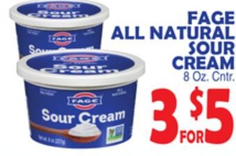 Bravo Supermarkets Fage all natural sour cream offer