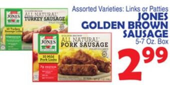 Bravo Supermarkets Jones golden brown sausage offer