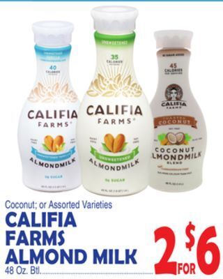 Bravo Supermarkets Califia farms almond milk offer