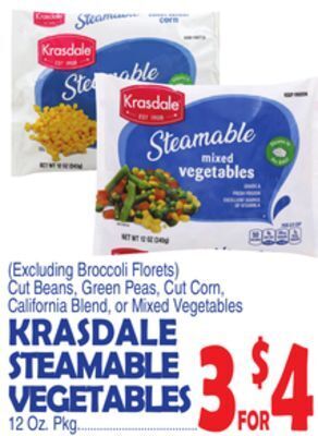 Bravo Supermarkets Krasdale steamable vegetables offer