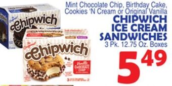 Bravo Supermarkets Chipwich ice cream sandwiches offer