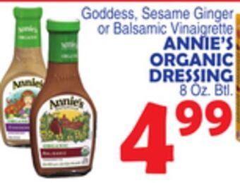 Bravo Supermarkets Annie's organic dressing offer