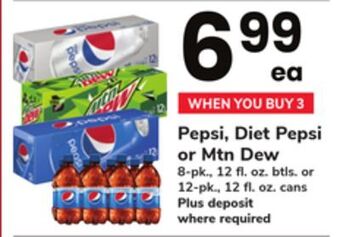 ACME Pepsi, diet pepsi or mtn dew offer