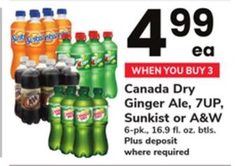 ACME Canada dry ginger ale, 7up, sunkist or a & w offer