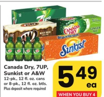 ACME Canada dry, 7up, sunkist or a&w offer