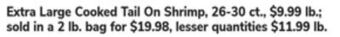 ACME Extra large cooked tail on shrimp offer