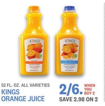 Kings Food Markets Kings orange juice offer