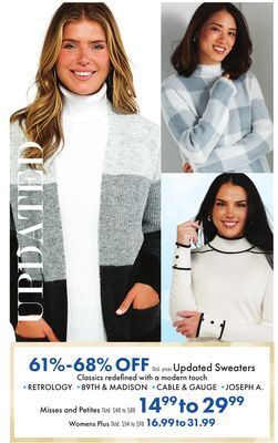 Boscov's Updated sweaters offer