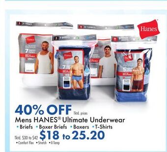 Boscov's Mens hanes ultimate underwear offer