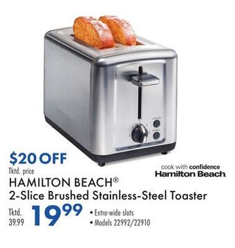 Boscov's Hamilton beach 2-slice brushed stainless-steel toaster offer