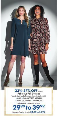 Boscov's Fabulous fall dresses offer