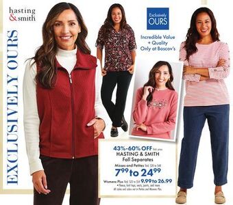 Boscov's Hasting & smith fall separates offer
