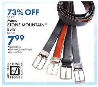 Boscov's Mens stone mountain belts offer