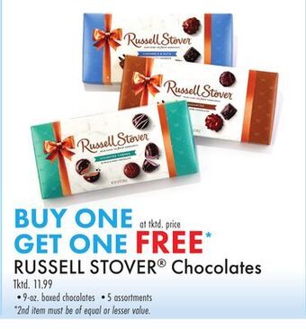 Boscov's Russell stover chocolates offer