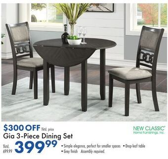 Boscov's Gia 3-piece dining set offer