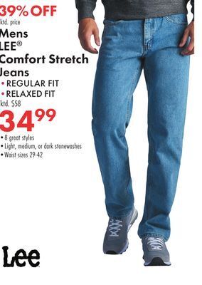 Boscov's Mens lee comfort stretch jeans offer