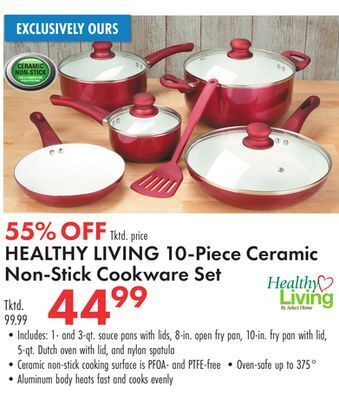 Boscov's Healthy living 10-piece ceramic non-stick cookware set offer