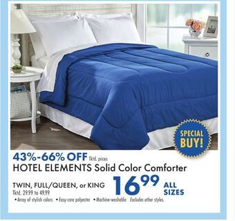 Boscov's Hotel elements solid color comforter offer