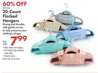 Boscov's 20-count flocked hangers offer
