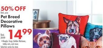 Boscov's Pet breed decorative pillows offer