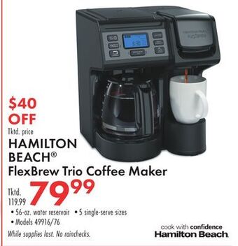 Boscov's Hamilton beach flexbrew trio coffee maker offer