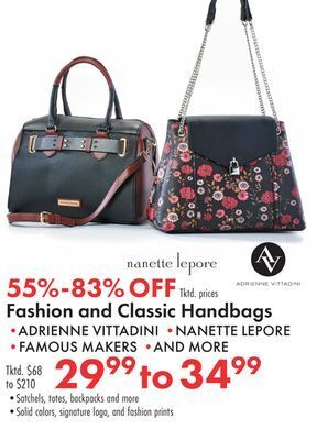 Boscov's Fashion and classic handbags offer