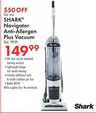Boscov's Shark navigator anti-allergen plus vacuum offer