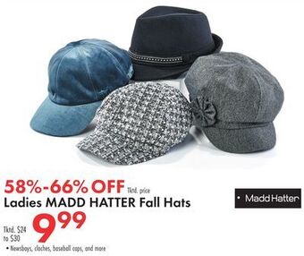 Boscov's Ladies madd hatter fall hats offer