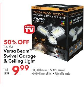 Boscov's Versa beam swivel garage & ceiling light offer