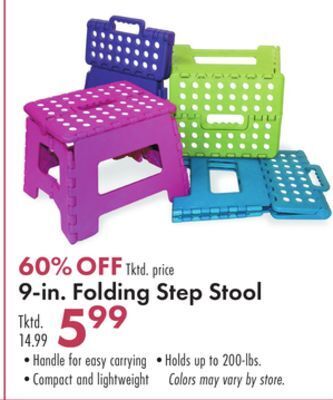 Boscov's 9-in. folding step stool offer