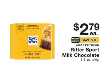 Fairway Store Market Ritter sport milk chocolate offer