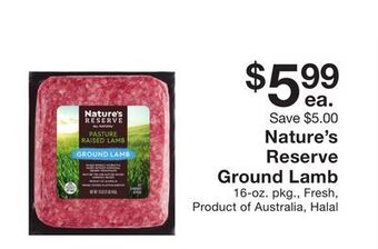 Fairway Store Market Nature's reserve ground lamb offer