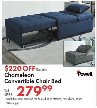 Boscov's Chameleon convertible chair bed offer