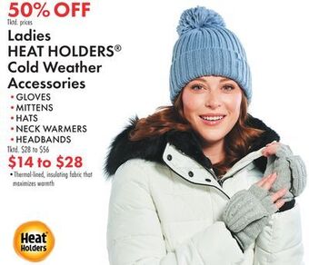 Boscov's Ladies heat holders cold weather accessories offer