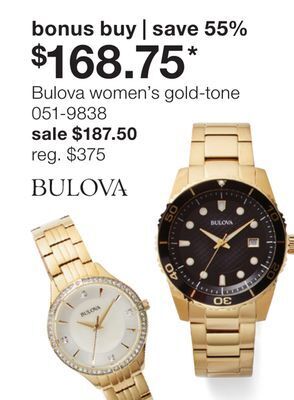 JC Penney Bulova women's gold-tone offer