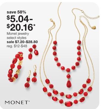 JC Penney Monet jewelry offer