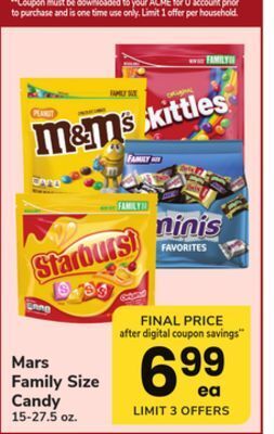 ACME Mars family size candy offer