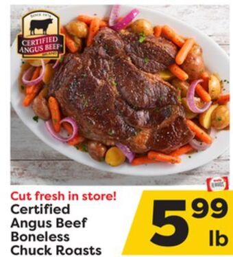 Weis Markets Certified angus beef boneless chuck roasts offer