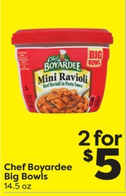 Weis Markets Chef boyardee big bowls offer