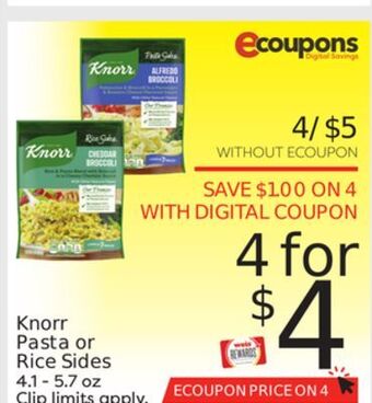 Weis Markets Knorr pasta or rice sides offer