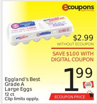 Weis Markets Eggland's best grade a large eggs offer