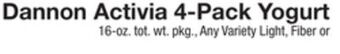 The Fresh Grocer Activia 4-pack yogurt offer
