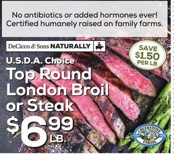 DeCicco & Sons Top round london broil or steak offer