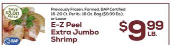 DeCicco & Sons E-z peel extra jumbo shrimp offer