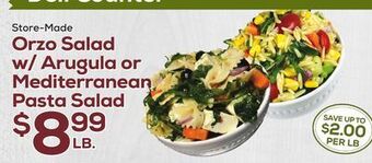 DeCicco & Sons Orzo salad w/arugula or mediterranean pasta salad offer