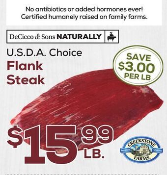 DeCicco & Sons U.s d. a. choice flank steak offer