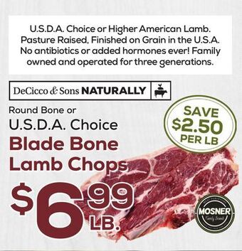 DeCicco & Sons Blade bone lamb chops offer