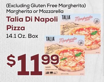 DeCicco & Sons Margherita or mozzarella talia di napoli pizza offer