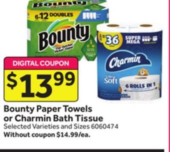 Stop&Shop Bounty paper towels or charmin bath tissue offer