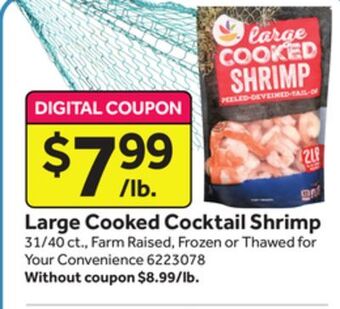 Stop&Shop Large cooked cocktail shrimp offer
